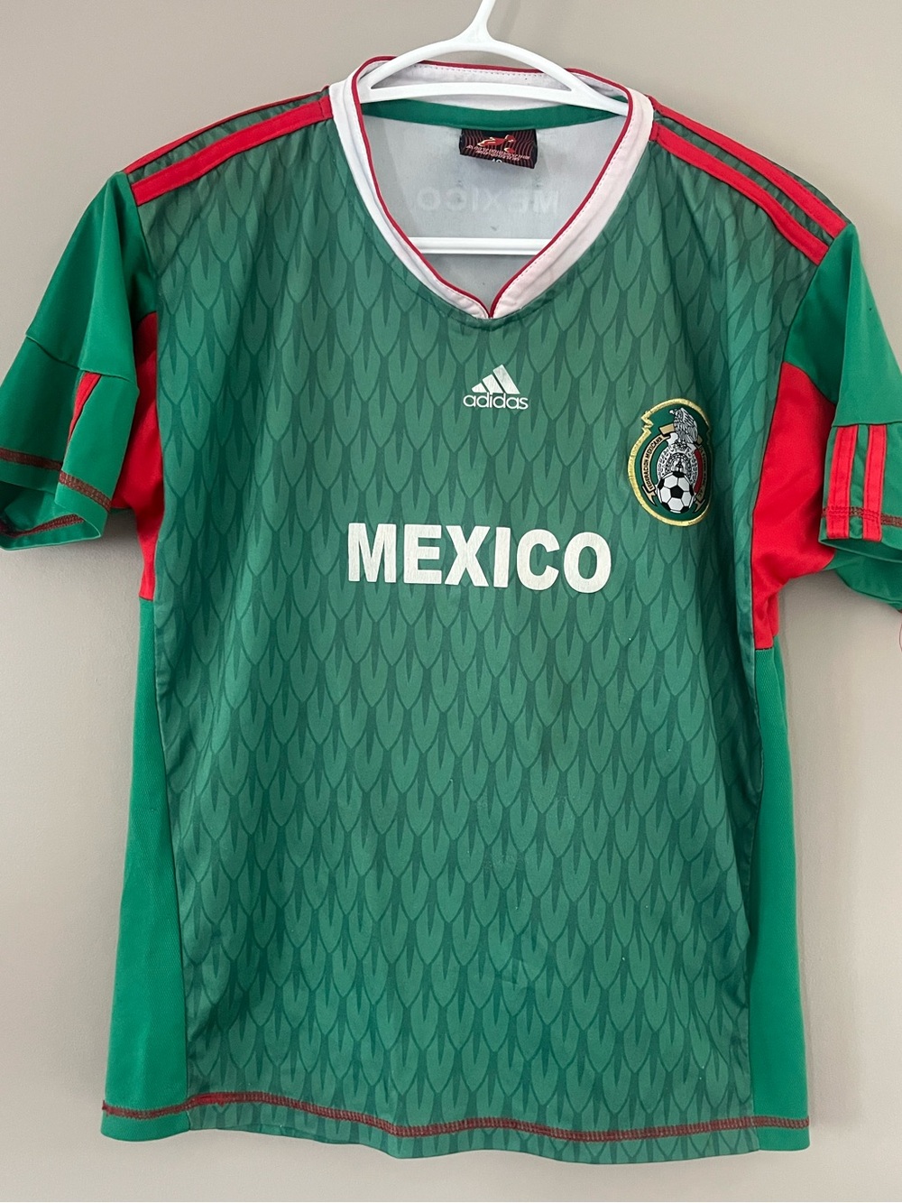 adidas Green and Red Mexico Kids Soccer Jersey
